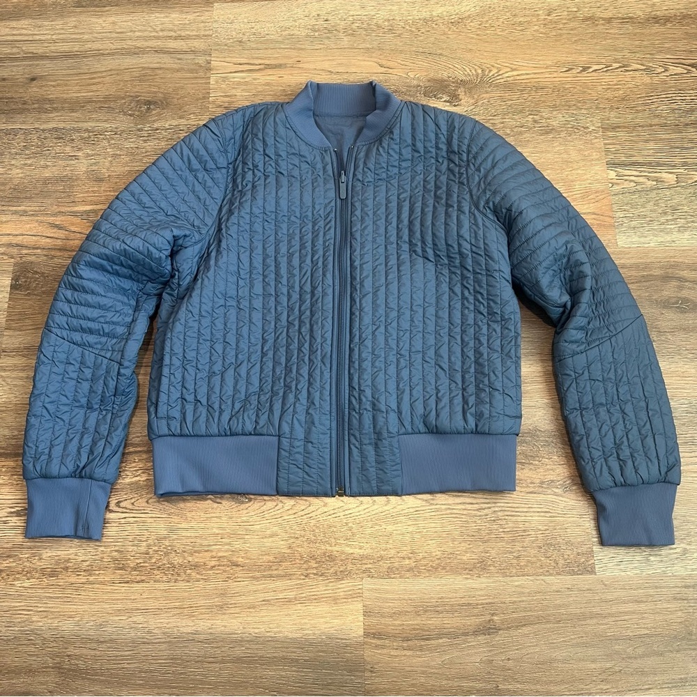 Lululemon Non-Stop Bomber Jacket Reversible Blue Size 10 Athleisure Outdoor